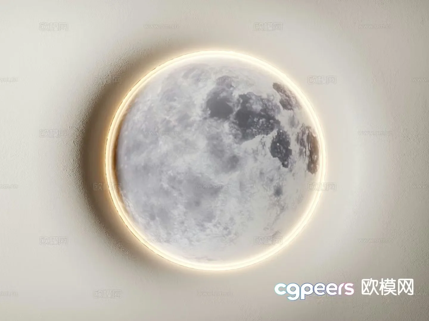 European wall lamp moon wall lamp gypsum wall lamp 3d model