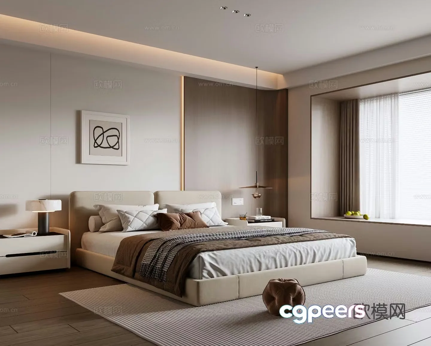 Modern bedroom master bedroom 3d model