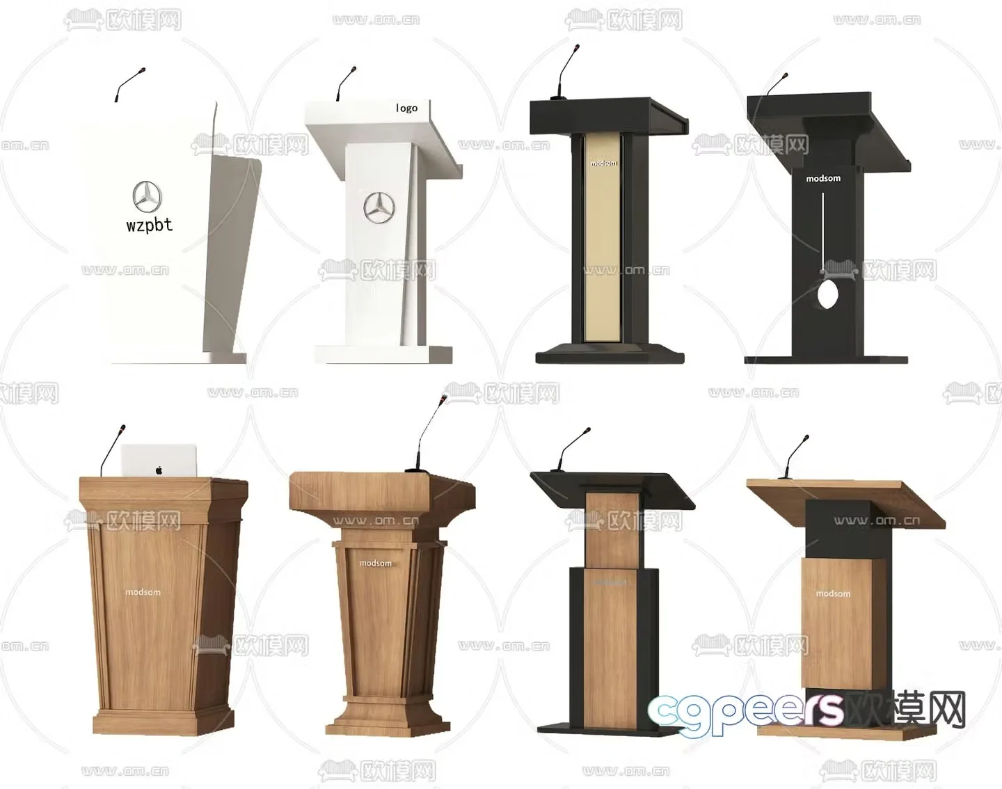 Modern podium podium podium presiding desk 3d model