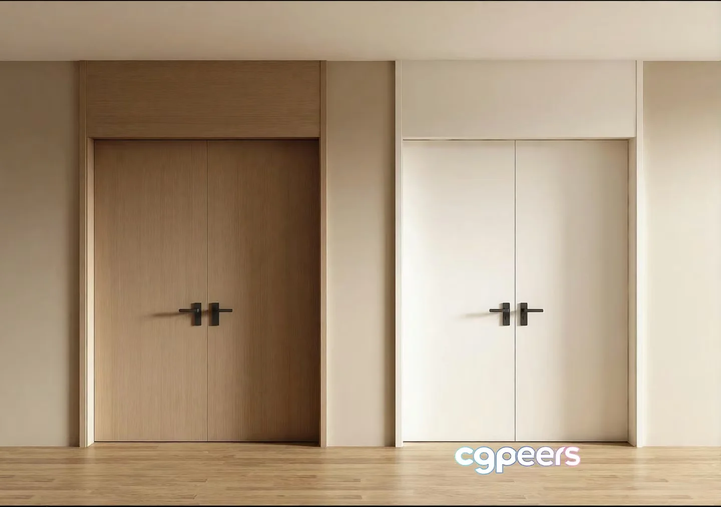 Modern Double Doors 3D Model – 10171 – VRAY Render
