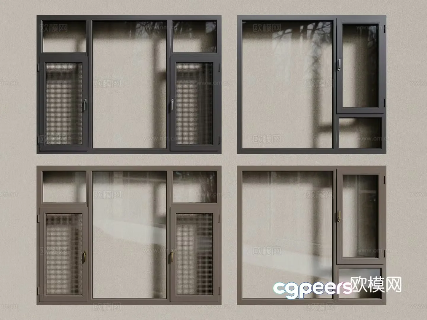 Aluminum alloy windows casement windows floor-to-ceiling windows 3d model