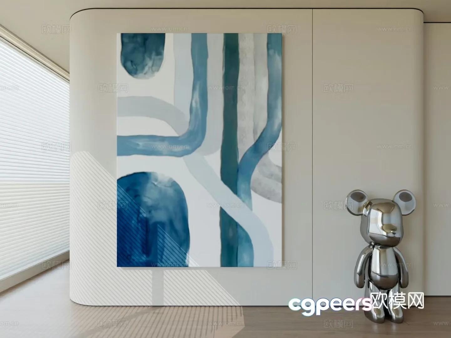 Modern minimalist hanging painting abstract art hanging painting 3d model