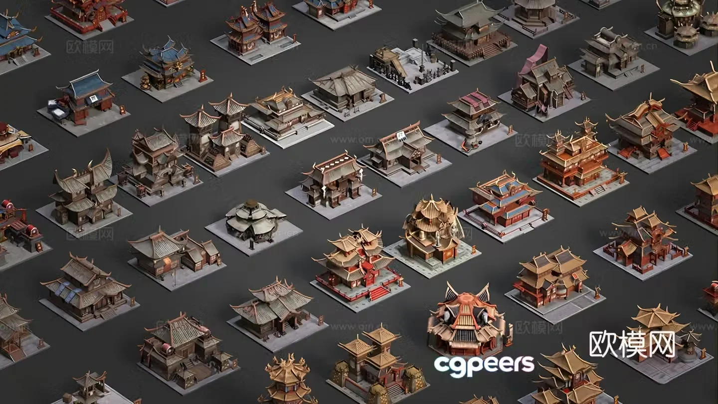 Chinese style ancient building ancient building game palace temple royal palace 3d model