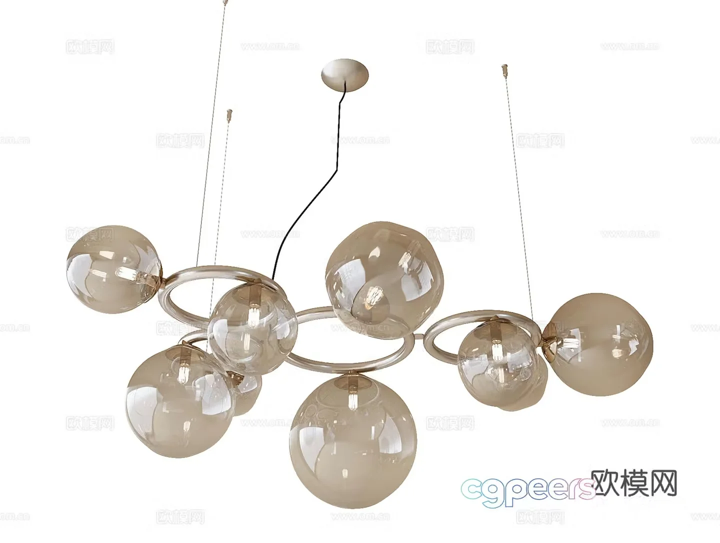 Modern restaurant chandeliers 3d model