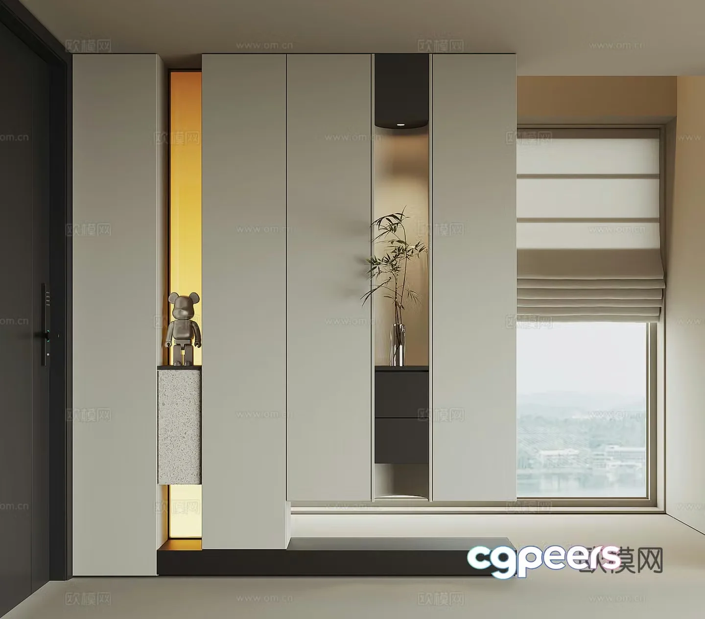 Modern entrance entrance door cabinet 3D model