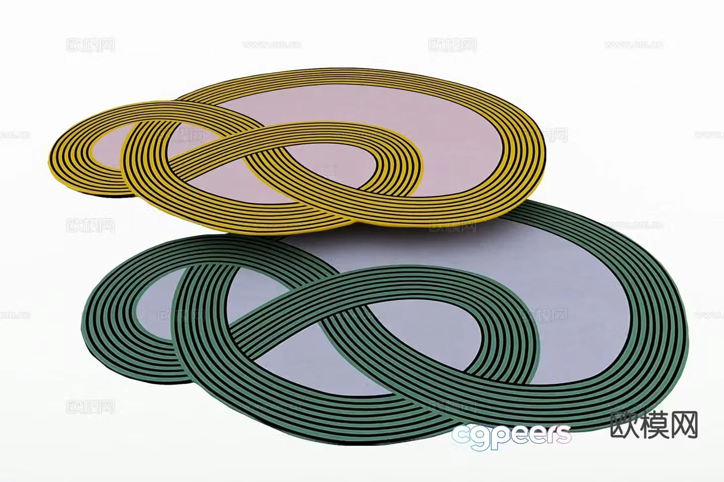 Modern shaped carpet 3d model