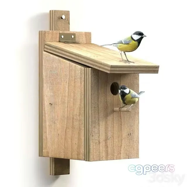 3ds Max Free – Great Tits at artificial nest