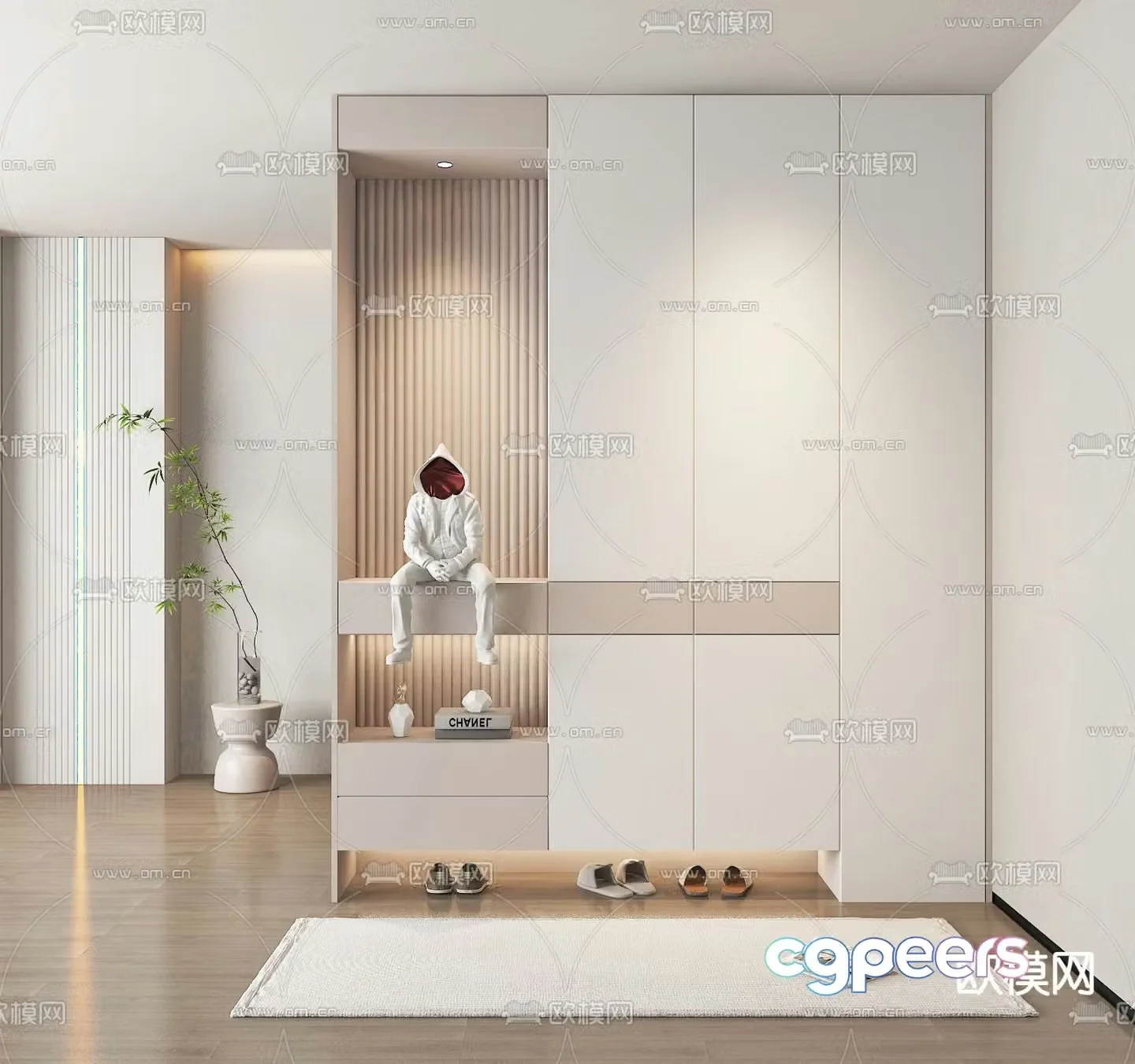 Entrance shoe cabinet partition cabinet 3d model