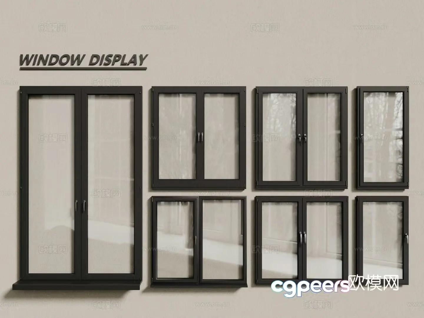 Modern windows aluminum alloy windows casement windows floor-to-ceiling windows 3d model