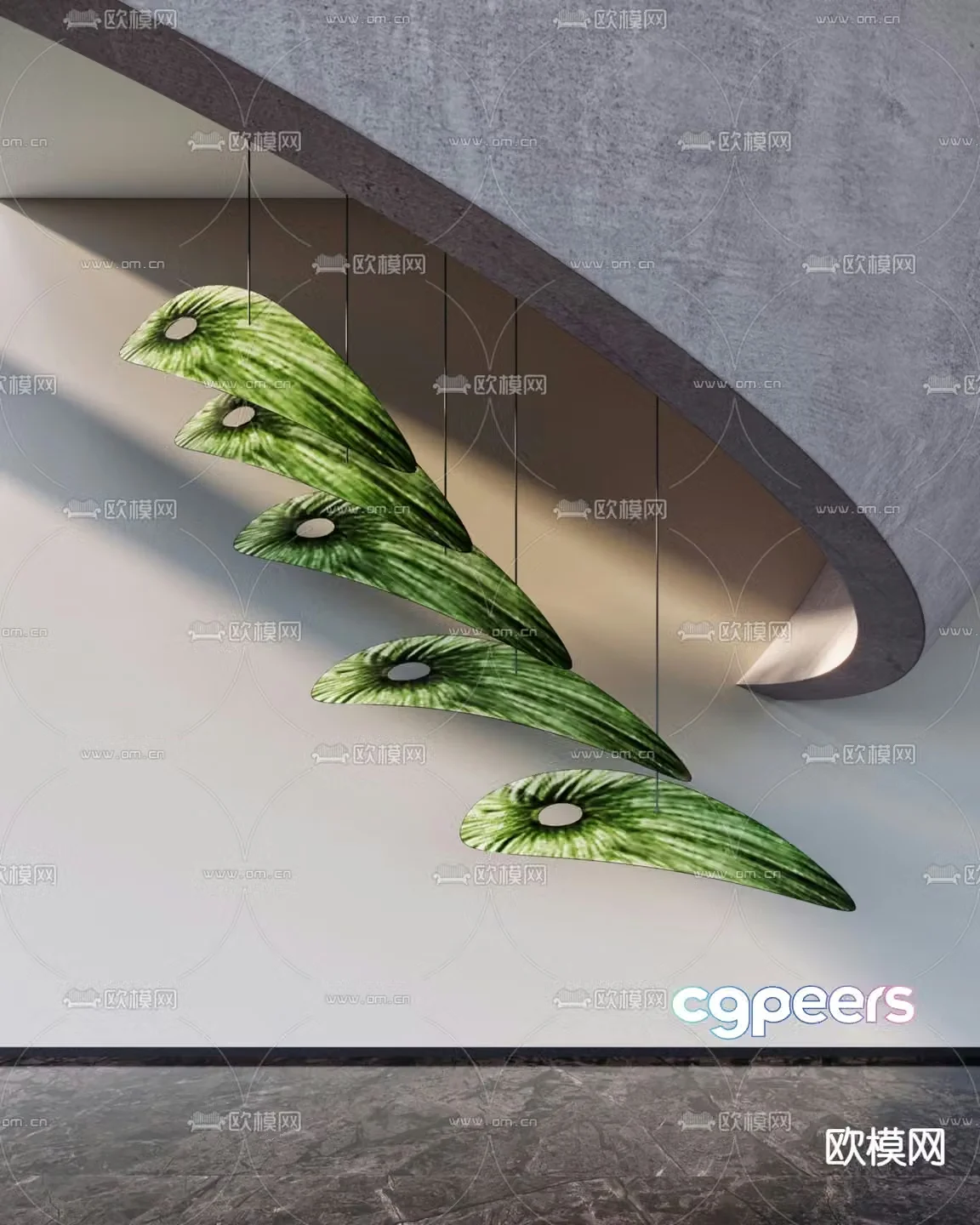 Plant landscaping hanging green plants green leaf device 3D model