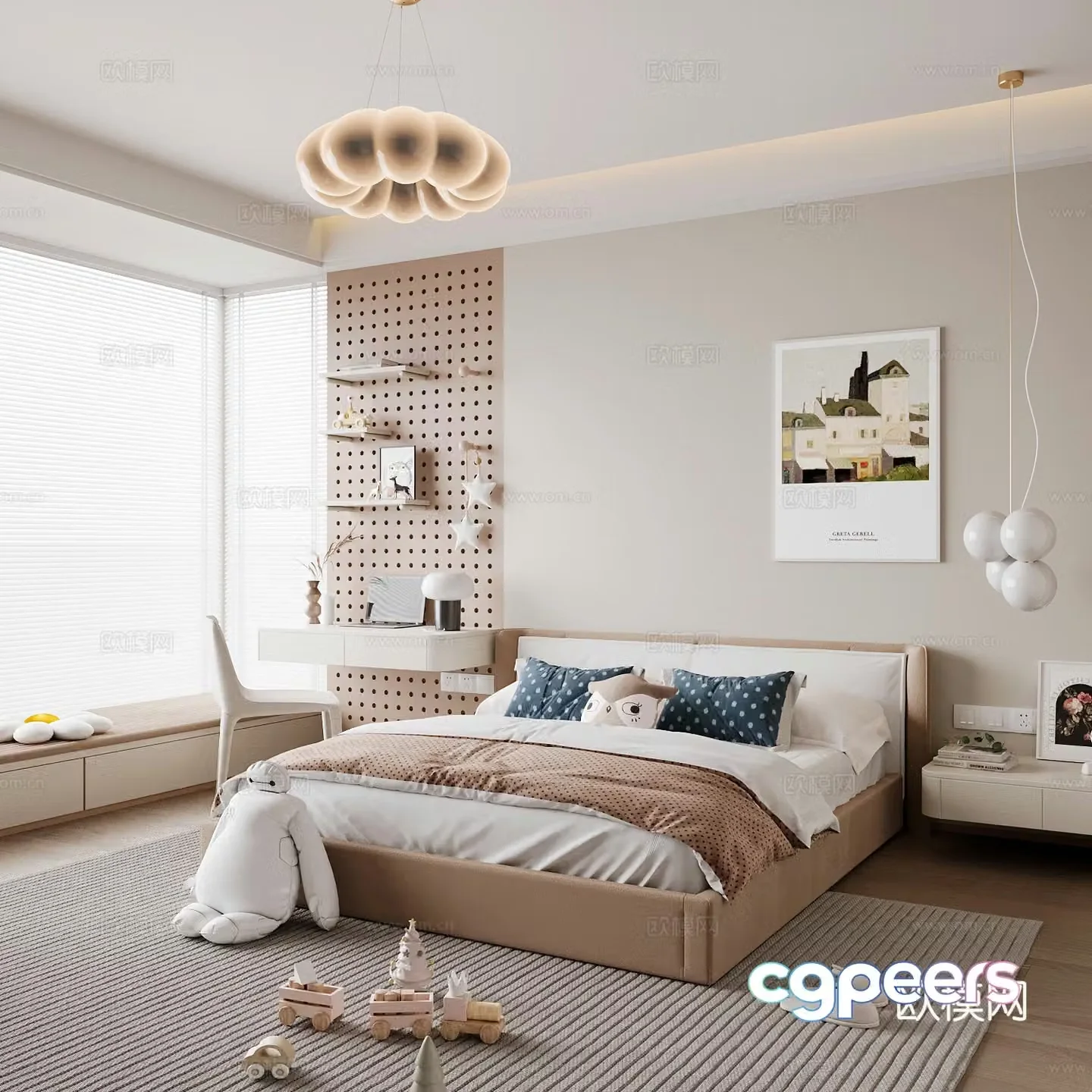 Modern children’s room boy’s room 3d model