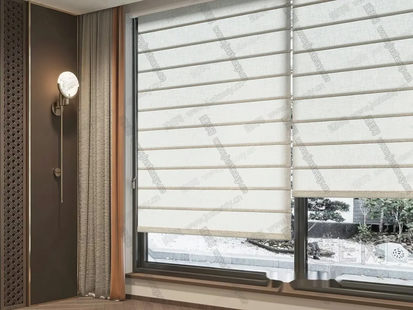 A Large Window With Blinds 3D Model – 20312 – CORONA Render