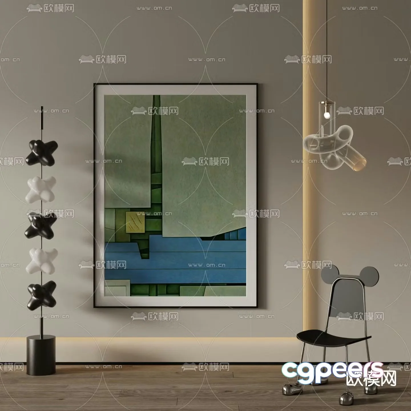 Simple painting Abstract painting Decorative painting 3d model