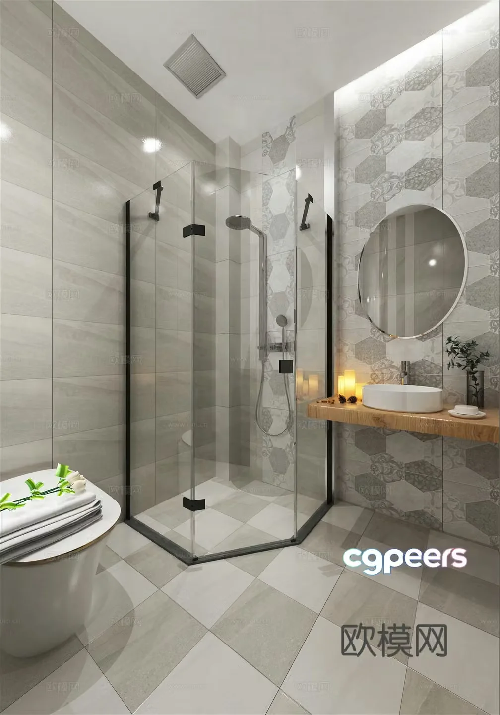 Modern bathroom model room 3D model