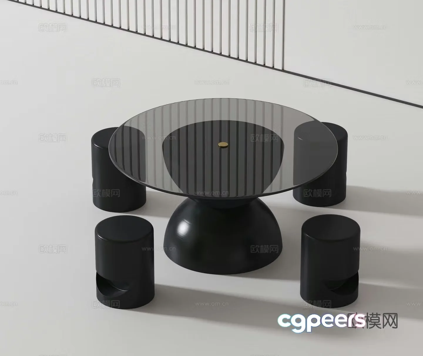 Modern casual table and chair 3d model