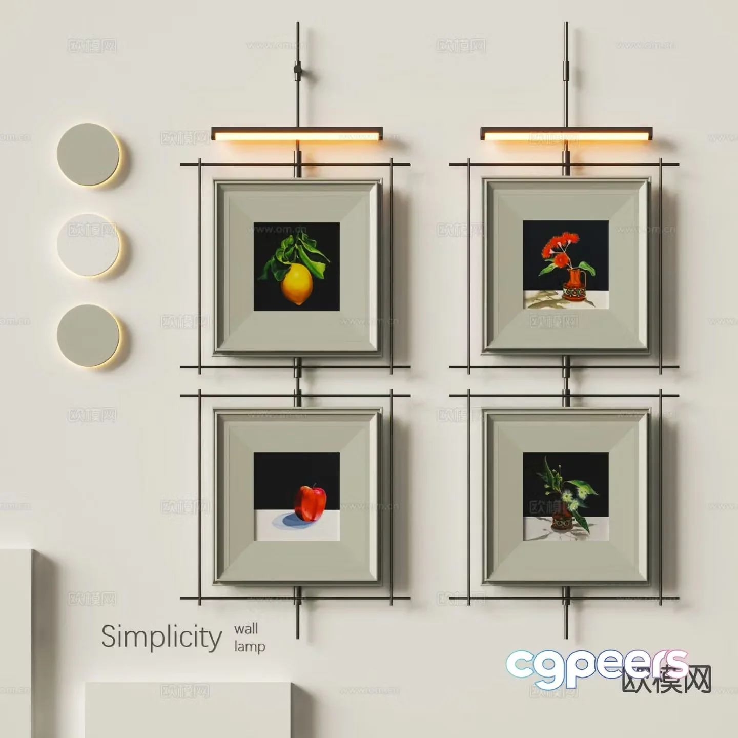 Decorative painting art painting freehand hanging painting 3d model