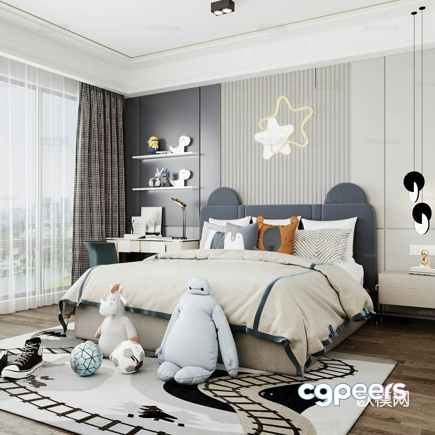 Modern children’s room boy’s room 3d model