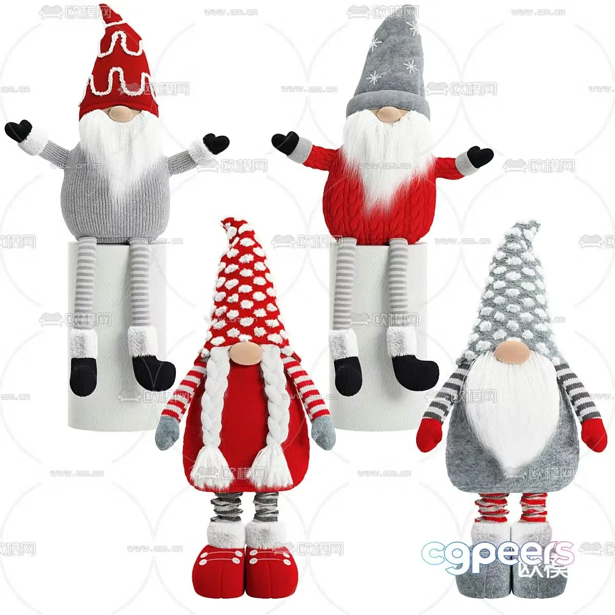 Plush toy Santa Claus doll doll 3d model