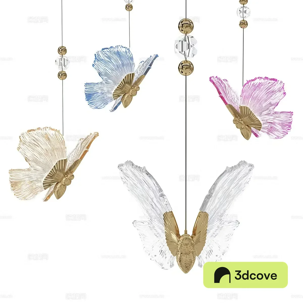 Modern OM Chandelier Borboleta Fluorite