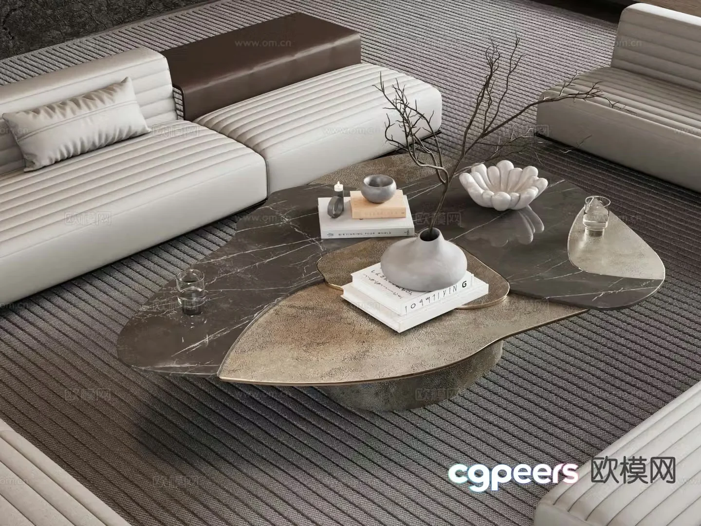 Modern marble coffee table 3d model