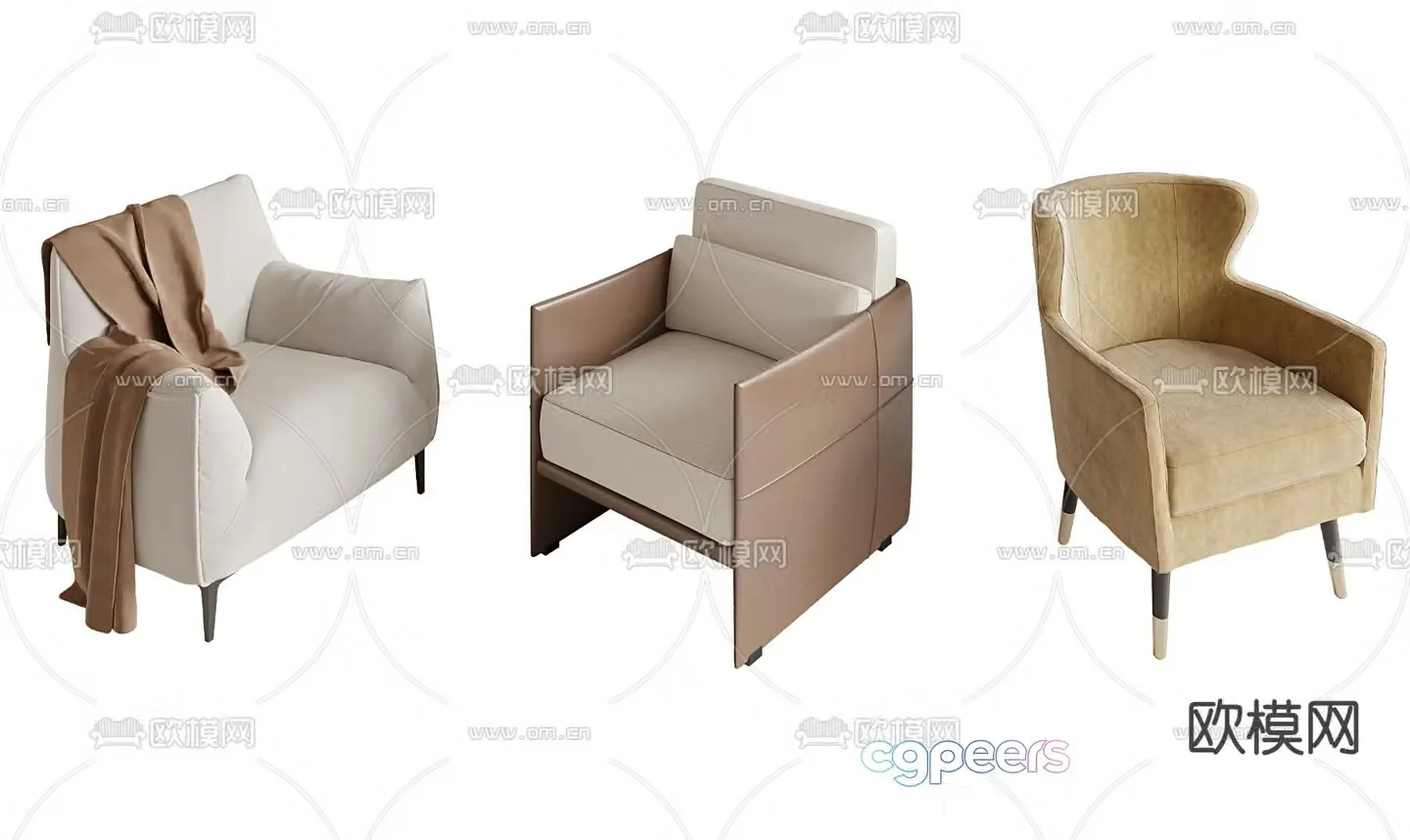 Modern single sofa 3d model