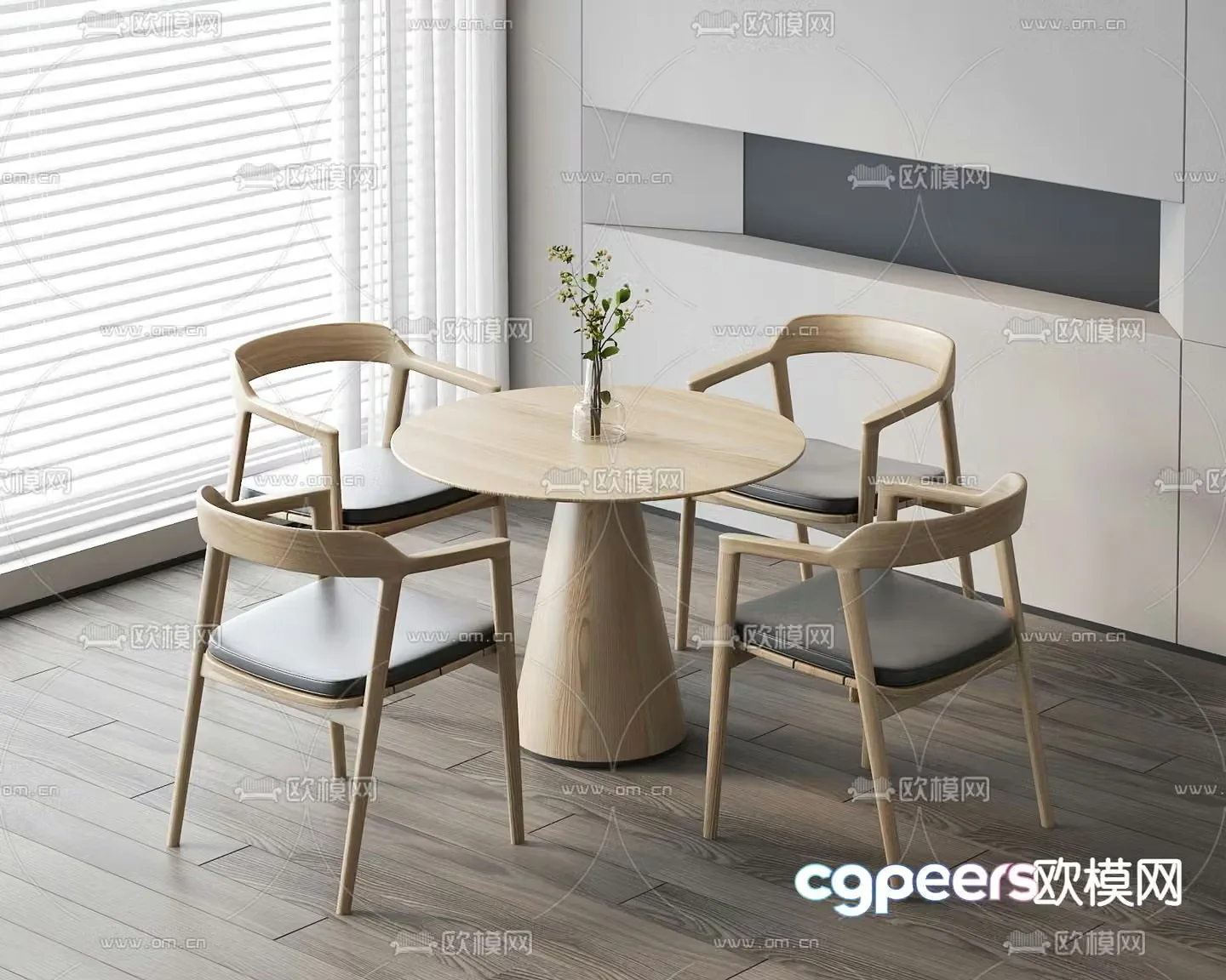 Modern leisure tables and chairs negotiation tables and chairs round table 3D model