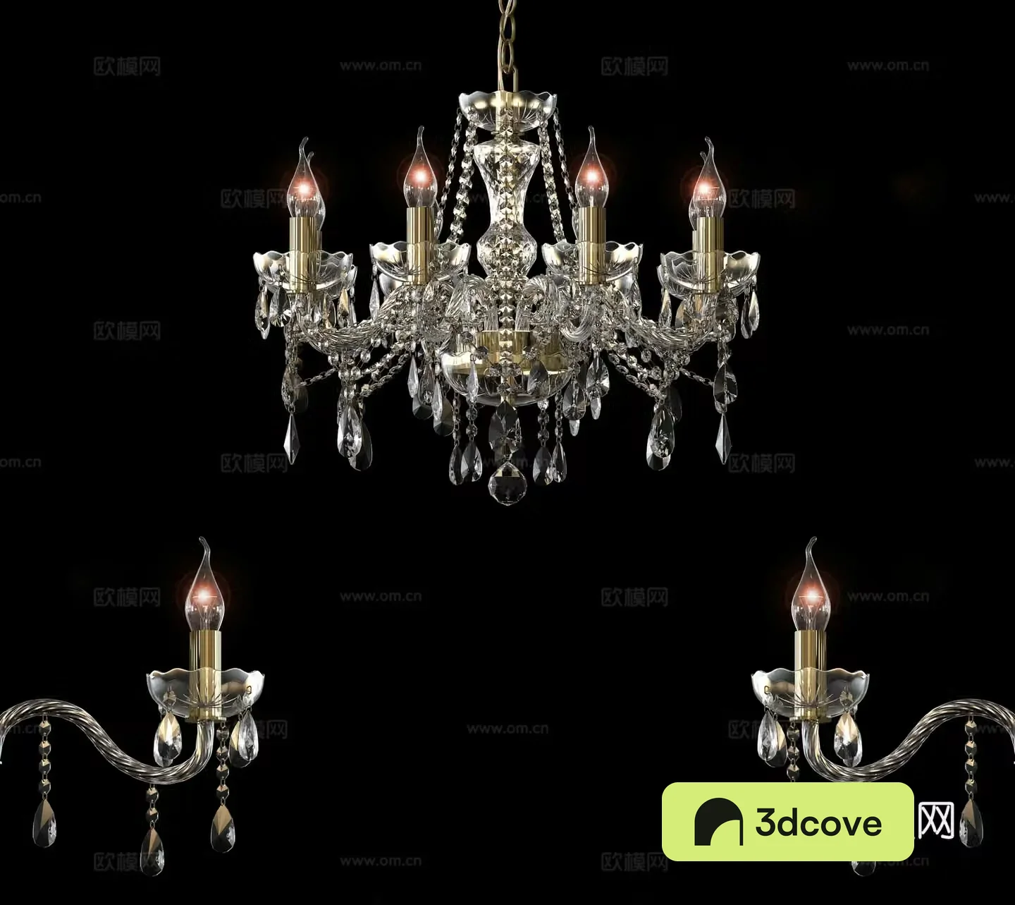 European candlestick crystal chandeliers
