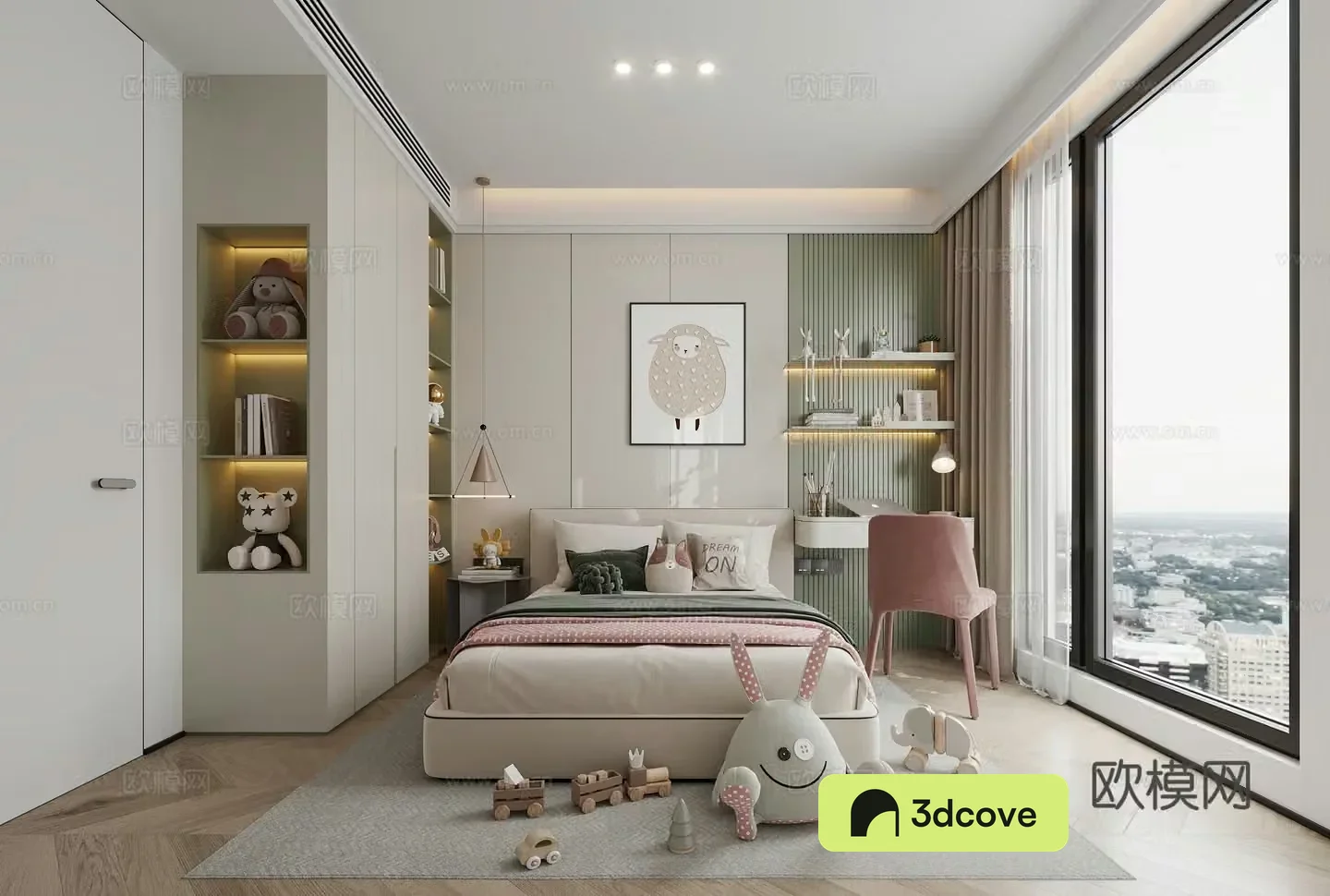 Modern children’s room daughter’s room creamy children’s room daughter’s room writing desk children’s