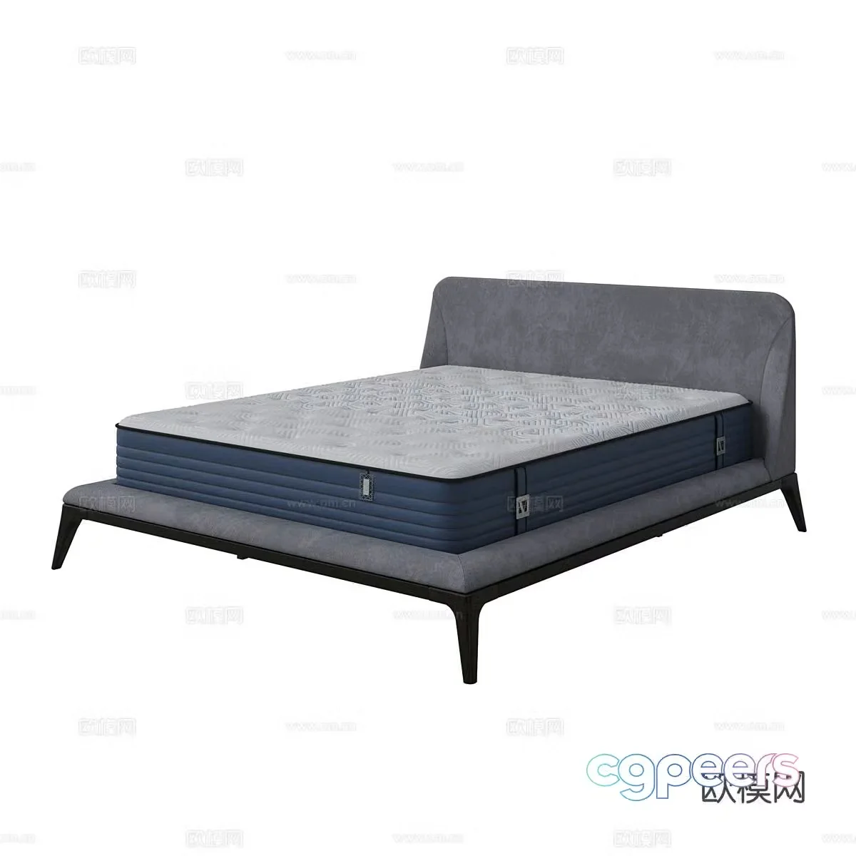 Nordic double bed 3d model