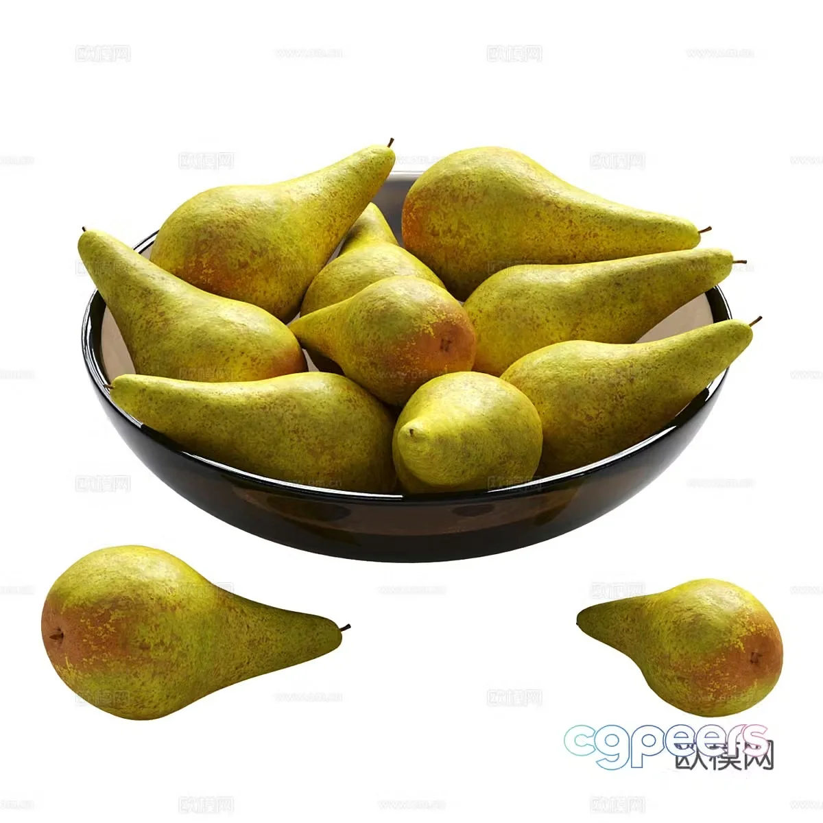 Fruit fruit plate pear 3d model