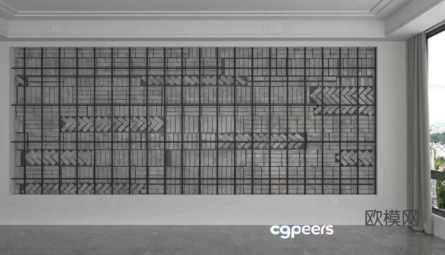 Modern background wall 3d model