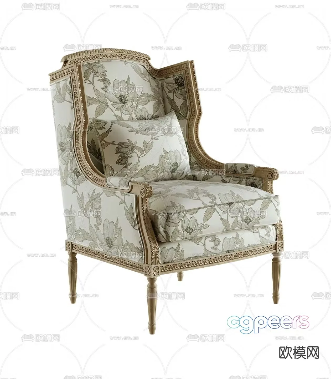 American sofa chair leisure chair 3d model