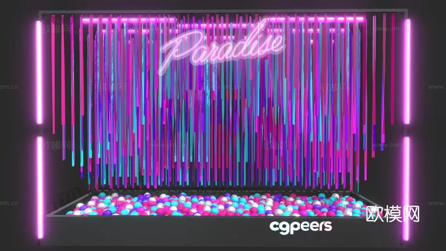 Modern activity door head commercial beautiful space group photo background wall check-in signature wall 3d model