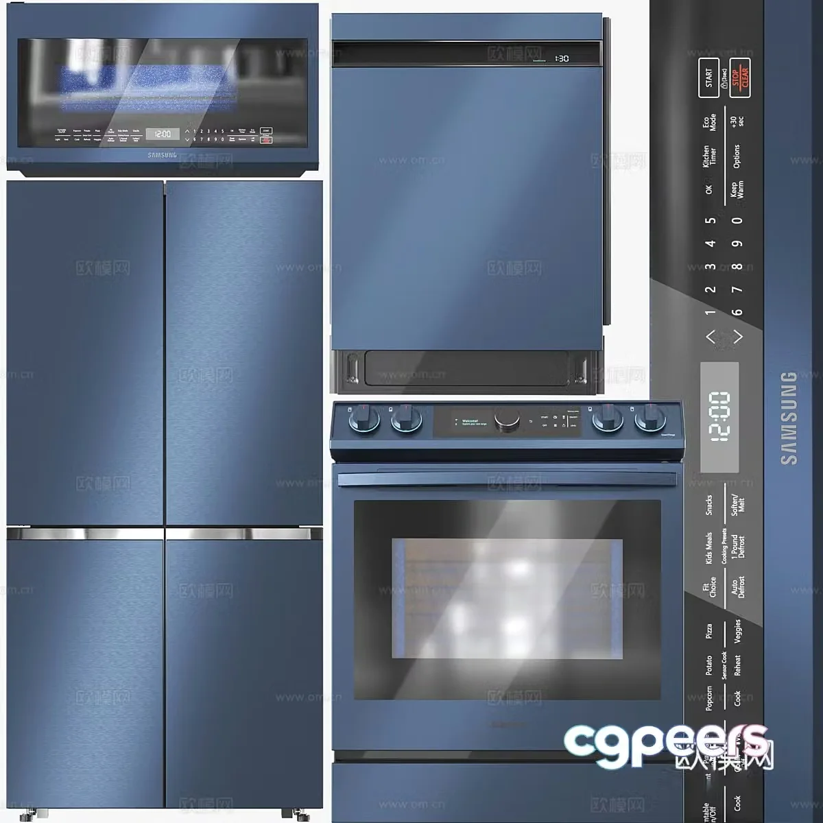 Modern kitchen appliances 3d model