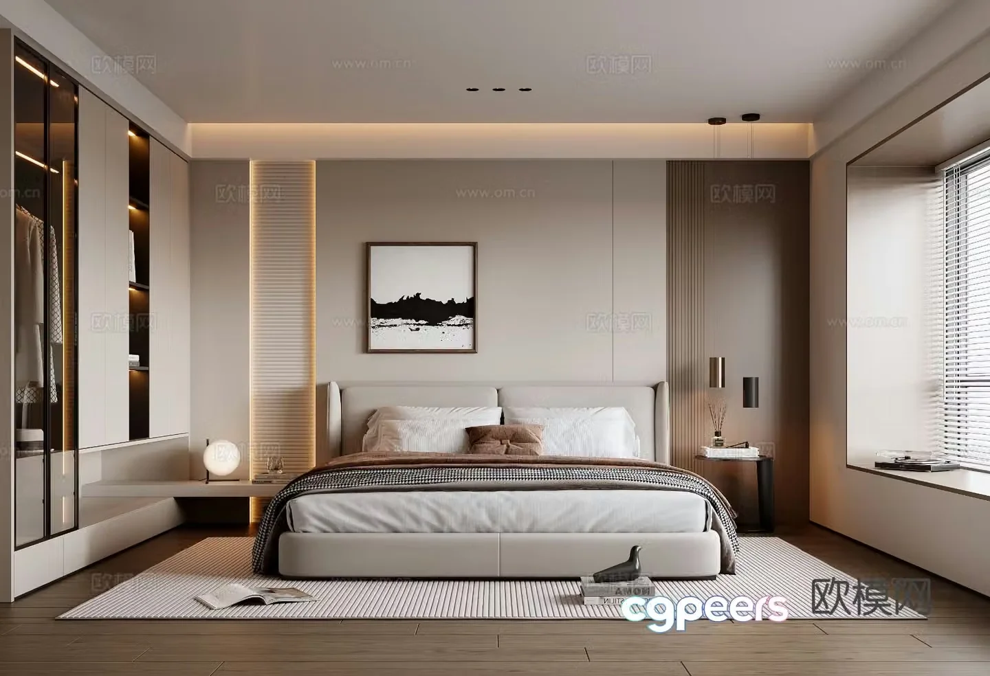 Modern bedroom master bedroom 3d model