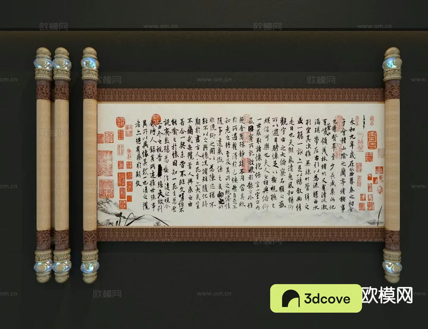New Chinese style scroll painting calligraphy scroll