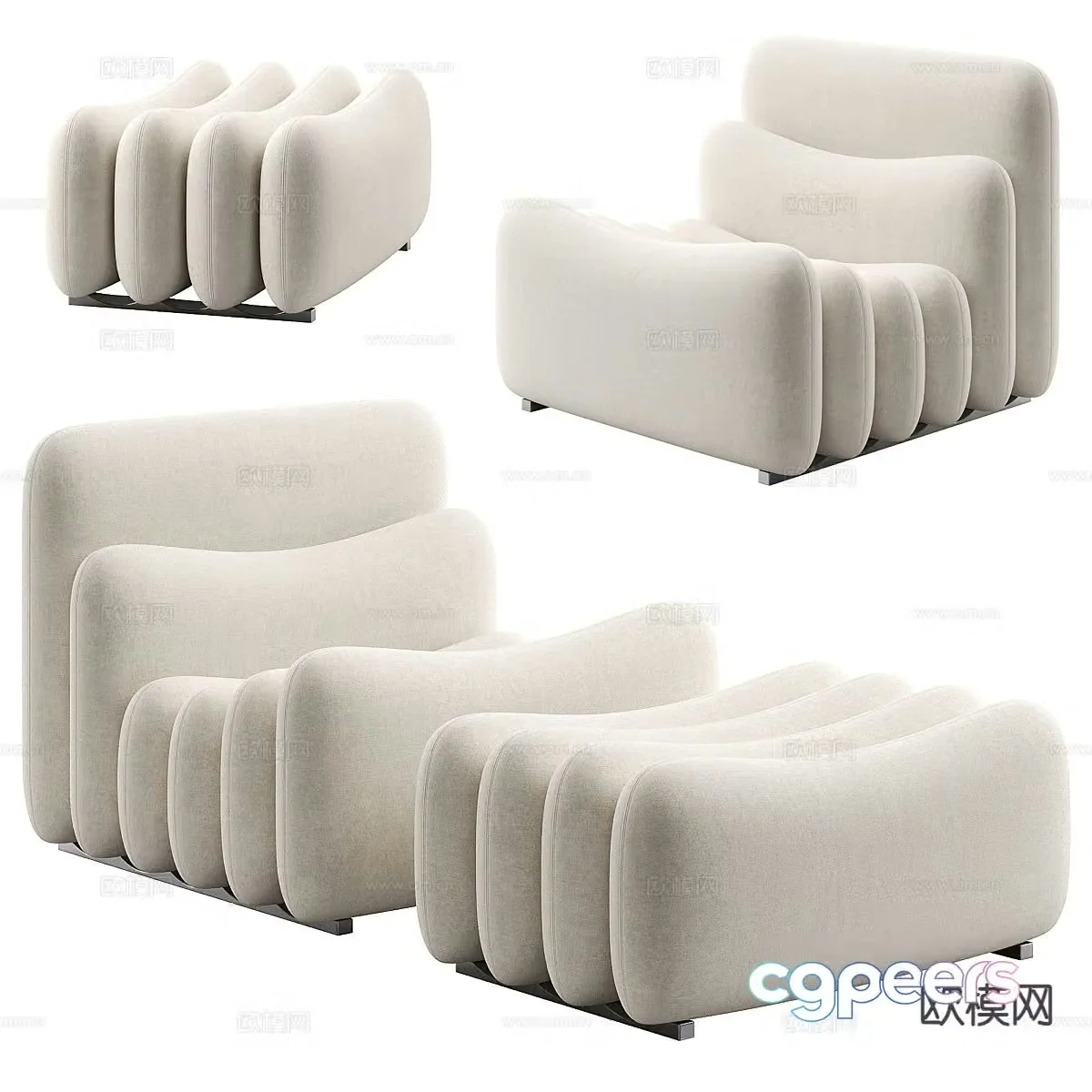 Modern special-shaped sofa 3d model
