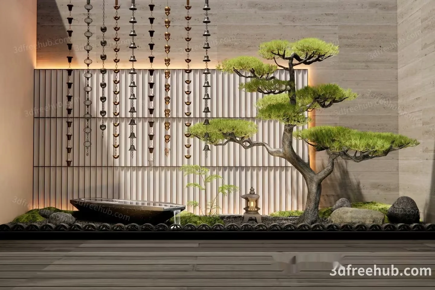 Modern Japanese Garden 3D Model – 22710 – VRAY Render