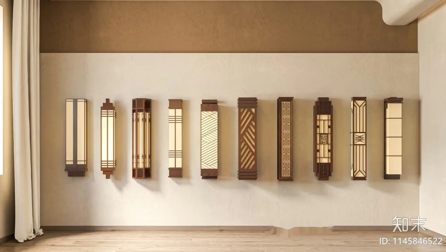 A Wall Of Decorative Lights 3D Model – 16592 – VRAY Render