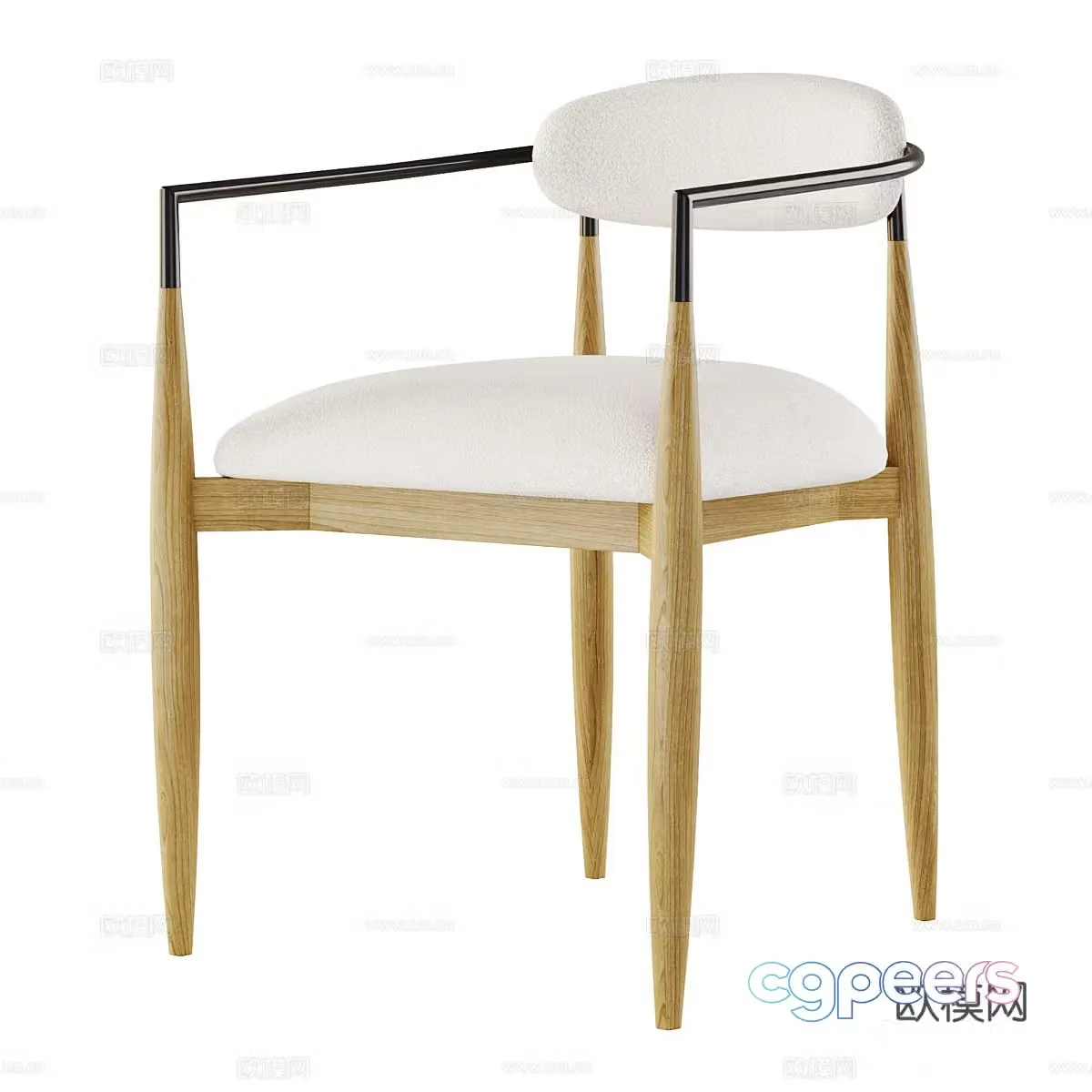 New Chinese style light luxury Jagger armchair 3d model