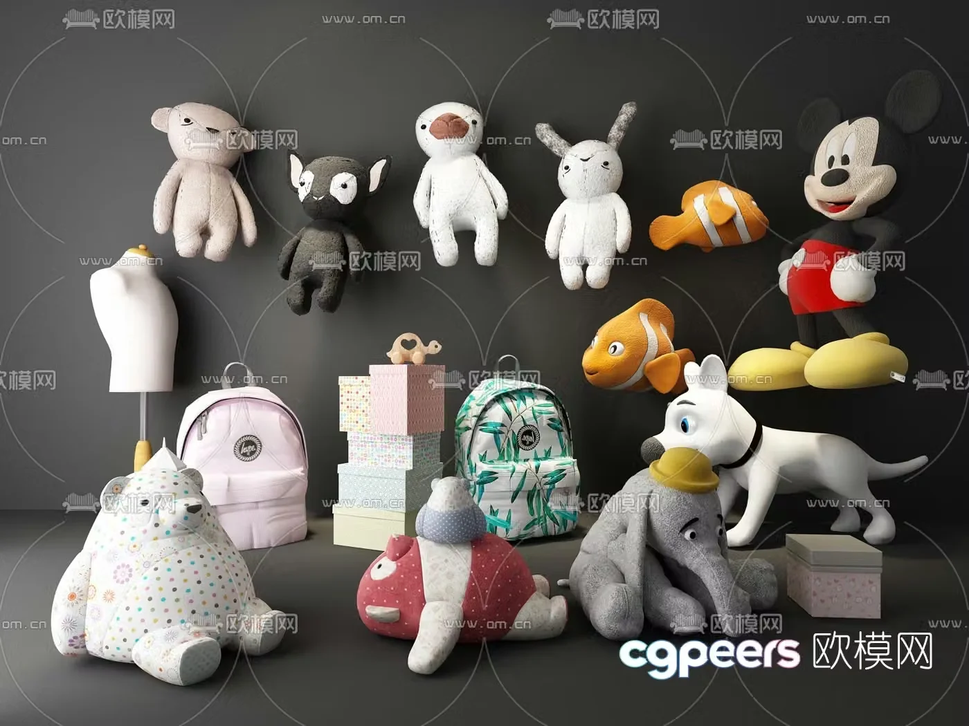 Modern toy figurine ragdoll 3d model