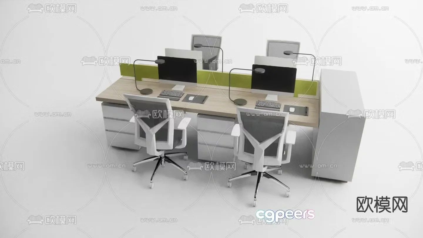 Office desks and chairs desk tables and chairs card space desk 3D model