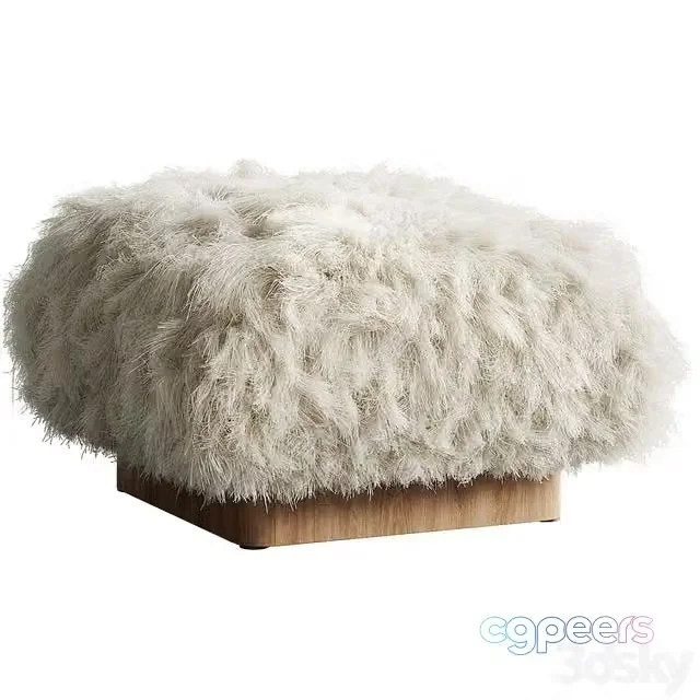 3ds Max Free – Pelosa White Sheepskin Ottoman