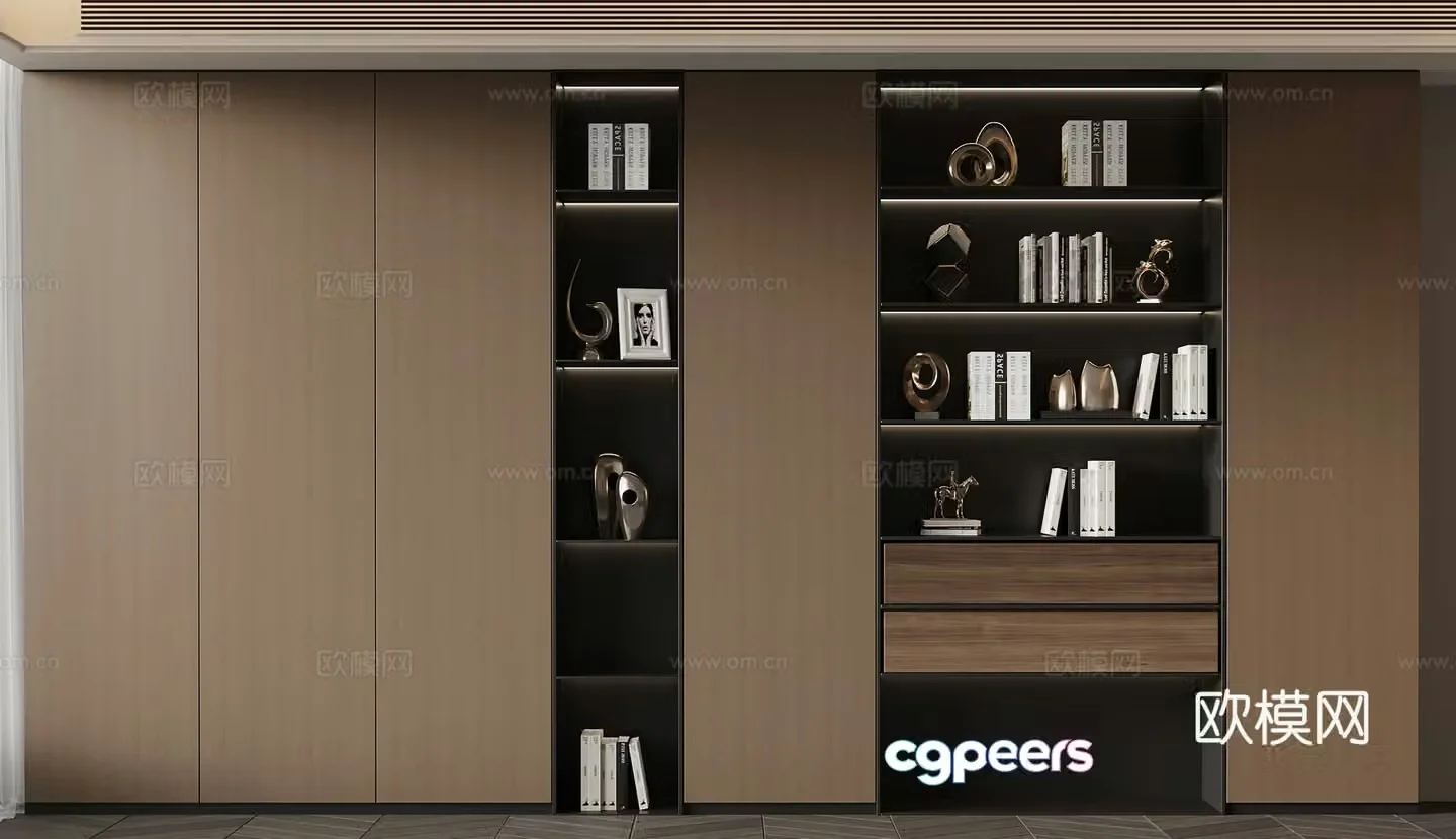 Bookcase Italian bookcase 3d model