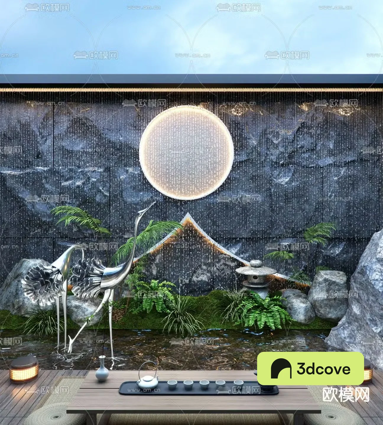 New Chinese style water feature wall with water feature fountain