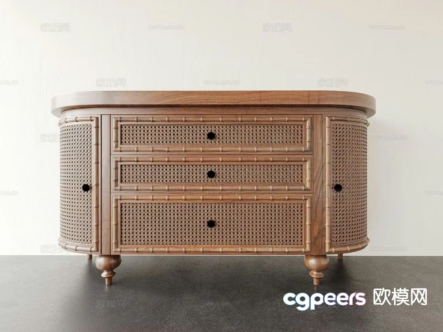 American cabinet low cabinet side cabinet entrance cabinet 3D model