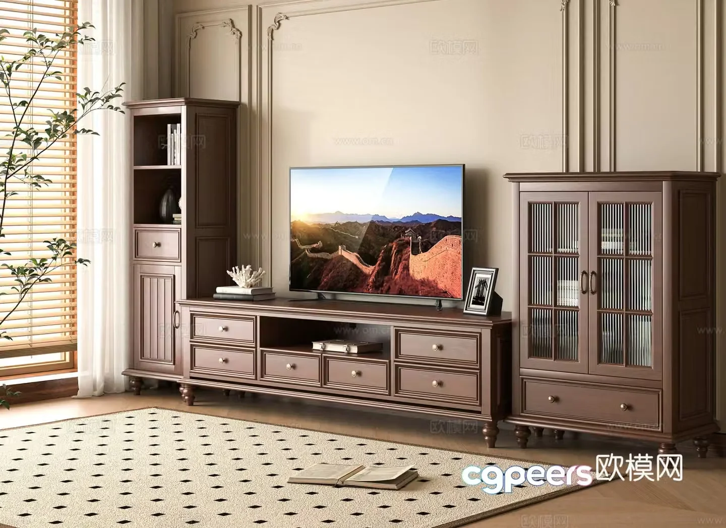 Middle-aged TV cabinet 3D model