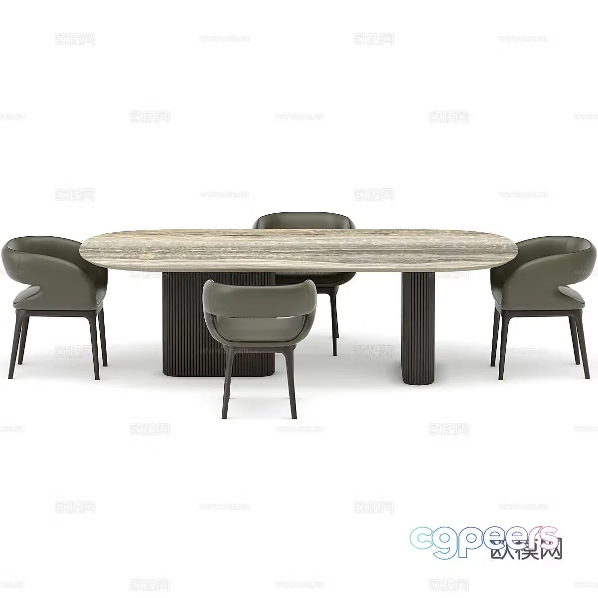 Dining table and dining chair 3d model