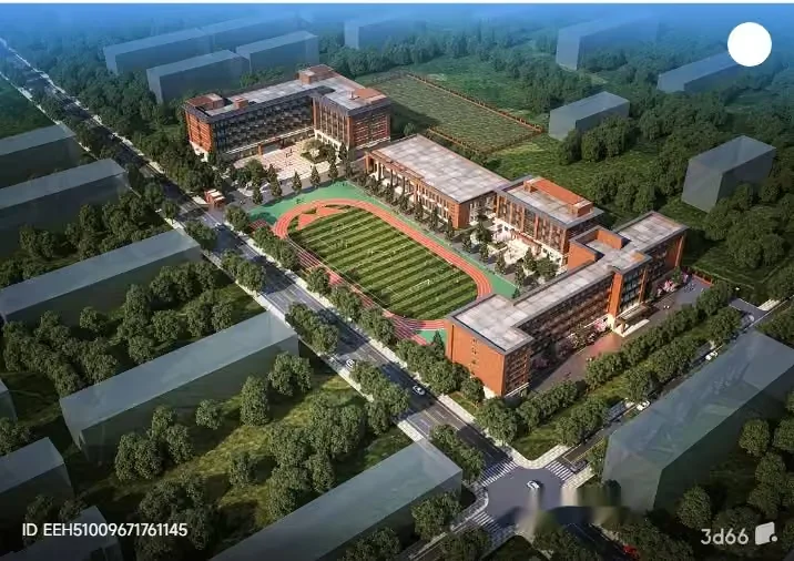 Aerial View Of A School Campus 3D Model – 3975 – VRAY Render