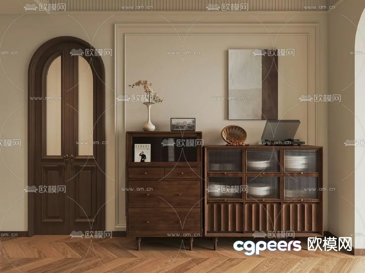 Medieval style sideboard 3d model